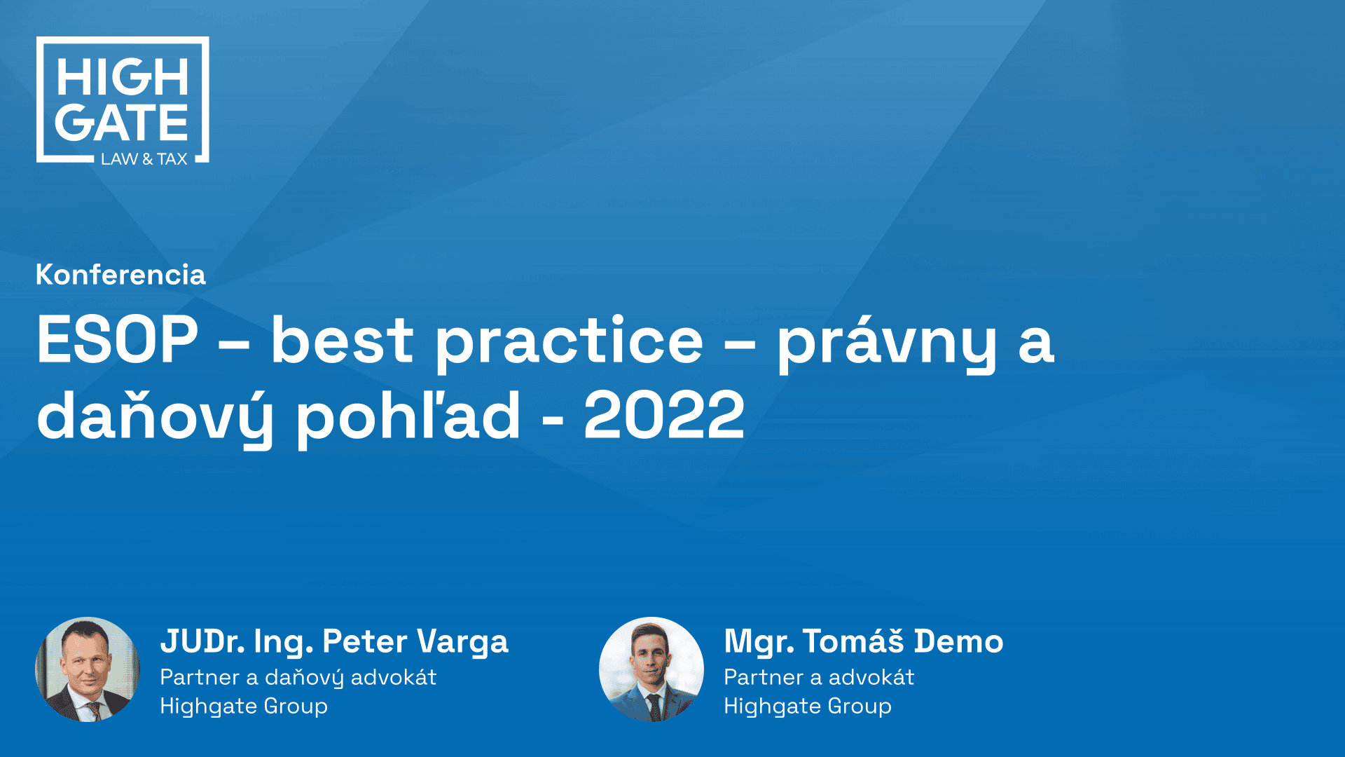 ESOP – best practice – právny a daňový pohľad - 2022