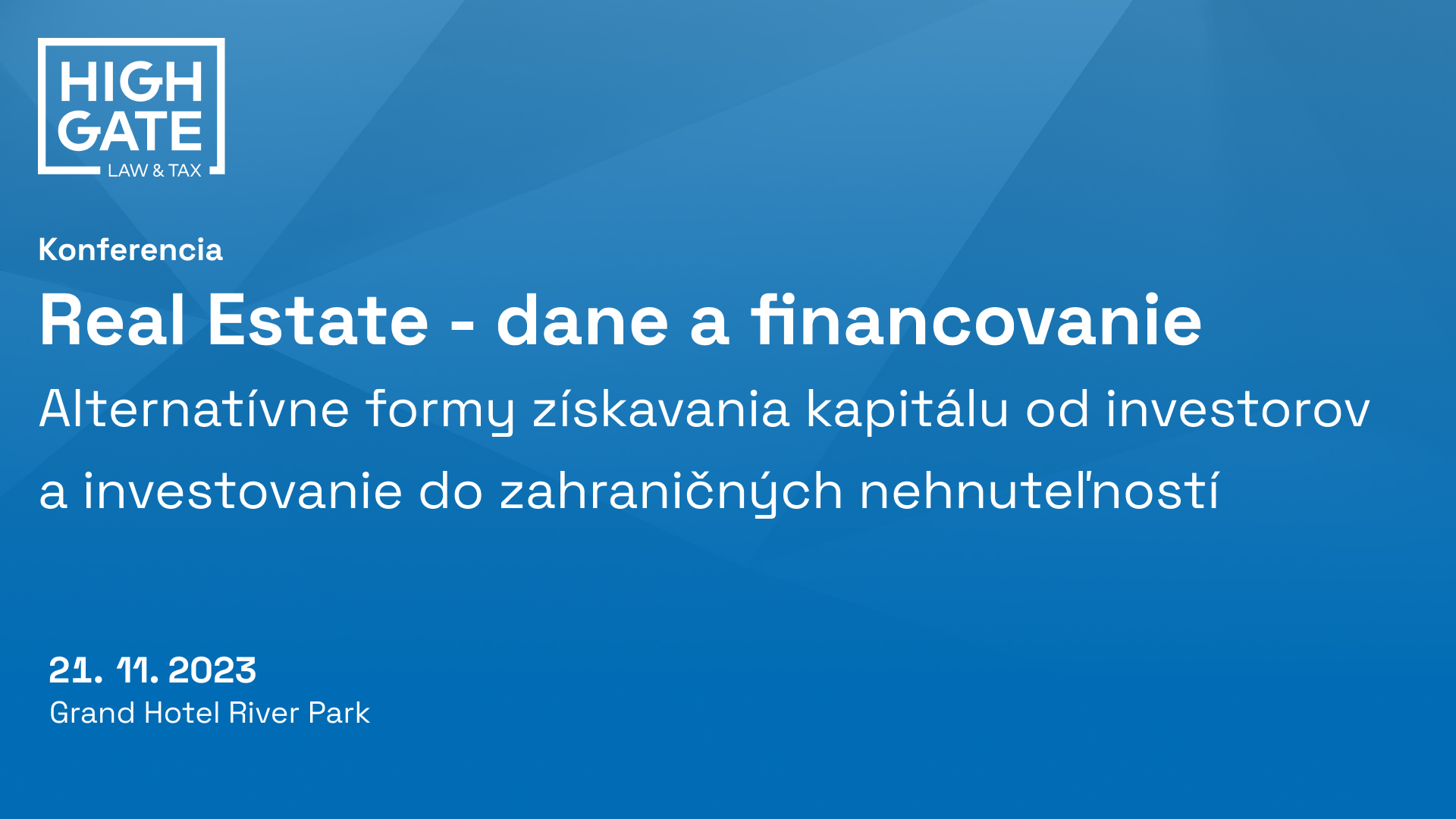 Videozáznam z konferencie Real Estate - dane a financovanie. Panel: Alternatívne formy získavania kapitálu od investorov a investovanie do zahraničných nehnuteľností