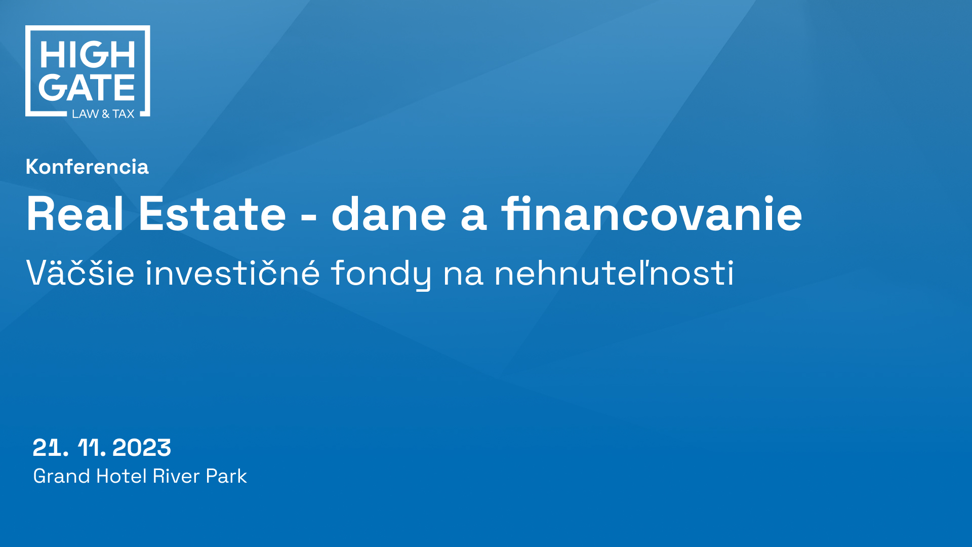 Videozáznam z konferencie Real Estate - dane a financovanie. Panel: Väčšie investičné fondy na nehnuteľnosti